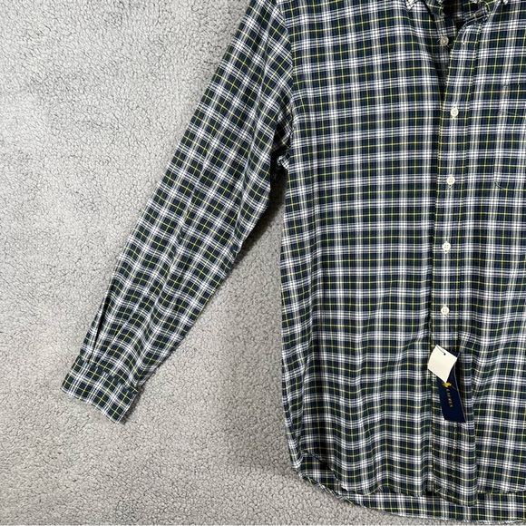 Polo Ralph Lauren Classic Fit Plaid Button Down Shirt Men’s M Green Long Sleeve - Picture 5 of 12